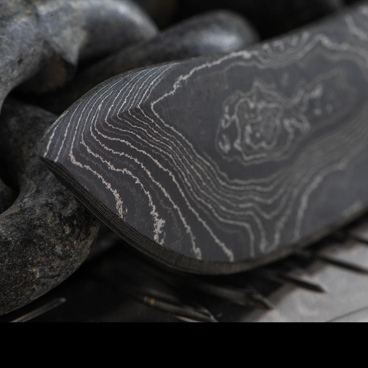 Alabama Damascus Skinner Blade Blank 6 Alabama Damascus Skinner Blade Blank - Image 4