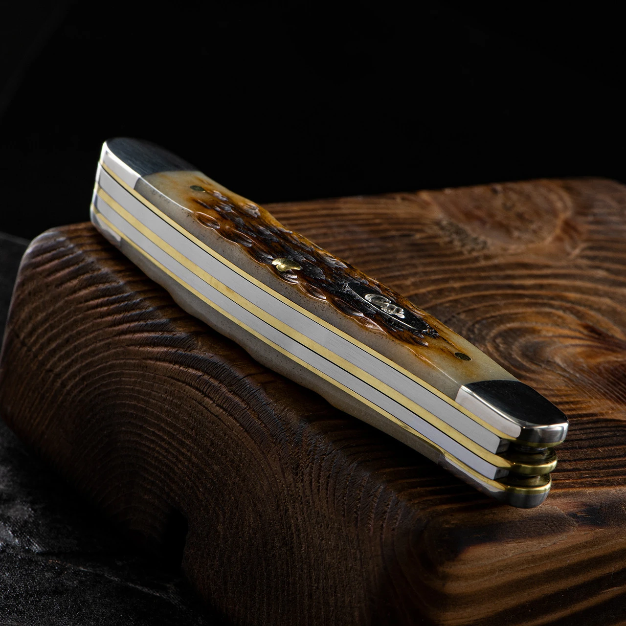 Case Stockman Amber Bone Stainless 3 Case Stockman Amber Bone Stainless