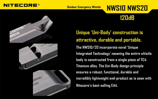 Nitecore Single Chamber Whistle 4 Nitecore Single Chamber Whistle - Image 2